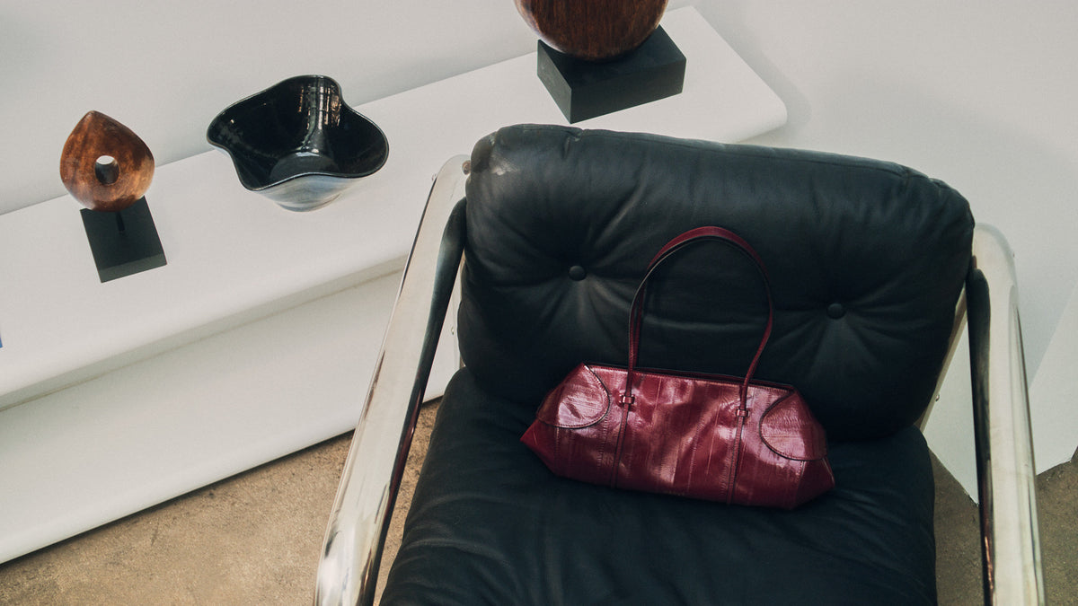 berenices-east-west-printed-eel-leather-shoulder-bag-burgundy