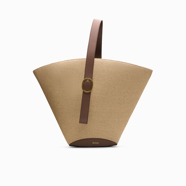 Apheli Raffia Leather Natural Dark Taupe | NEOUS