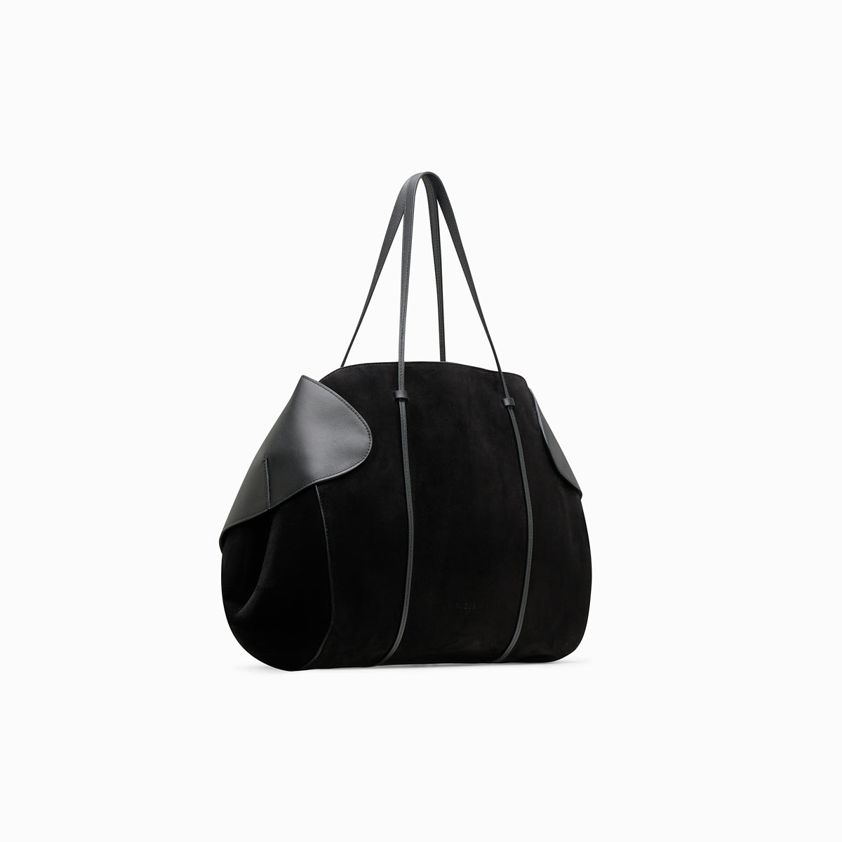 berenices-suede-leather-shoulder-bag-black