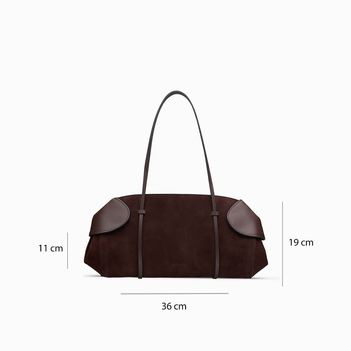 berenices-east-west-suede-leather-shoulder-bag-dark-chocolate