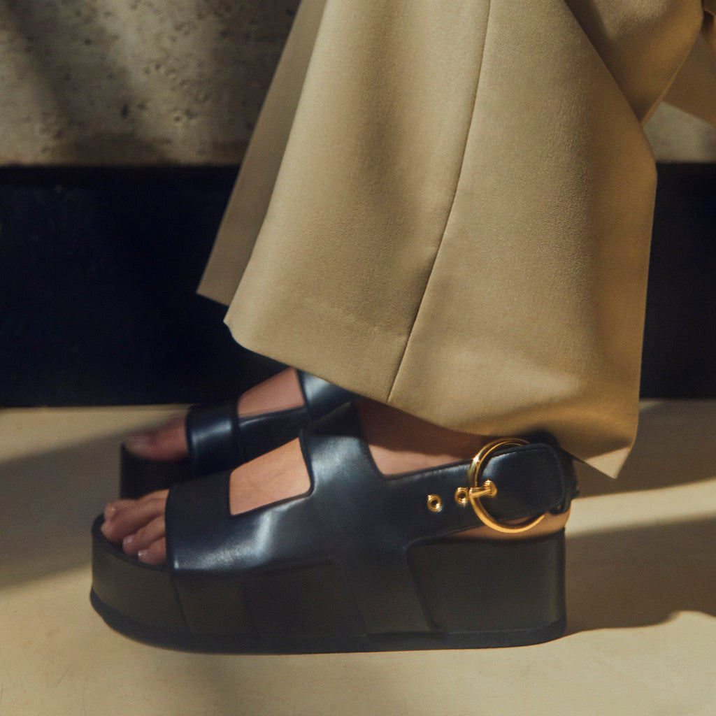 Caramel Cher Platform Women's Leather Sandals Neous Shoes