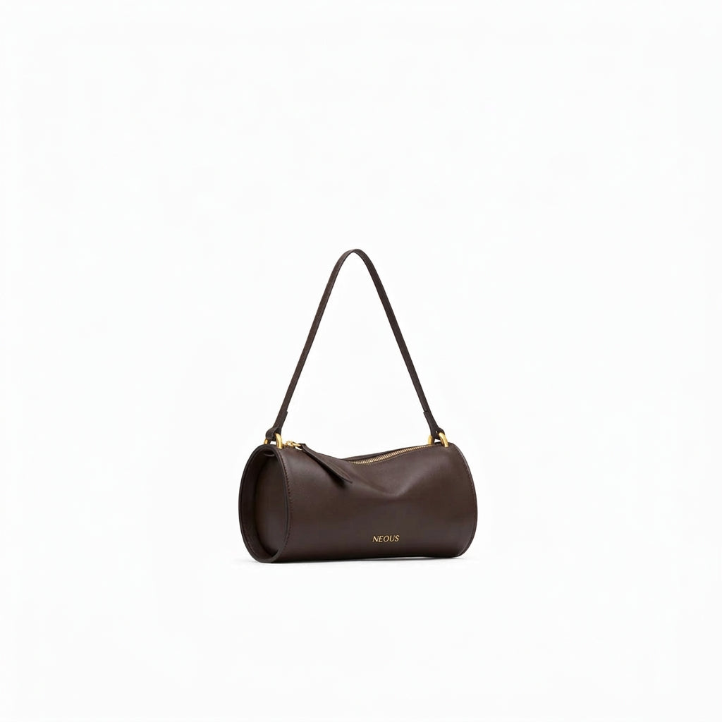 Gemini Leather Top Handle Bag in Dark Chocolate by NEOUS, view 2 of 6
