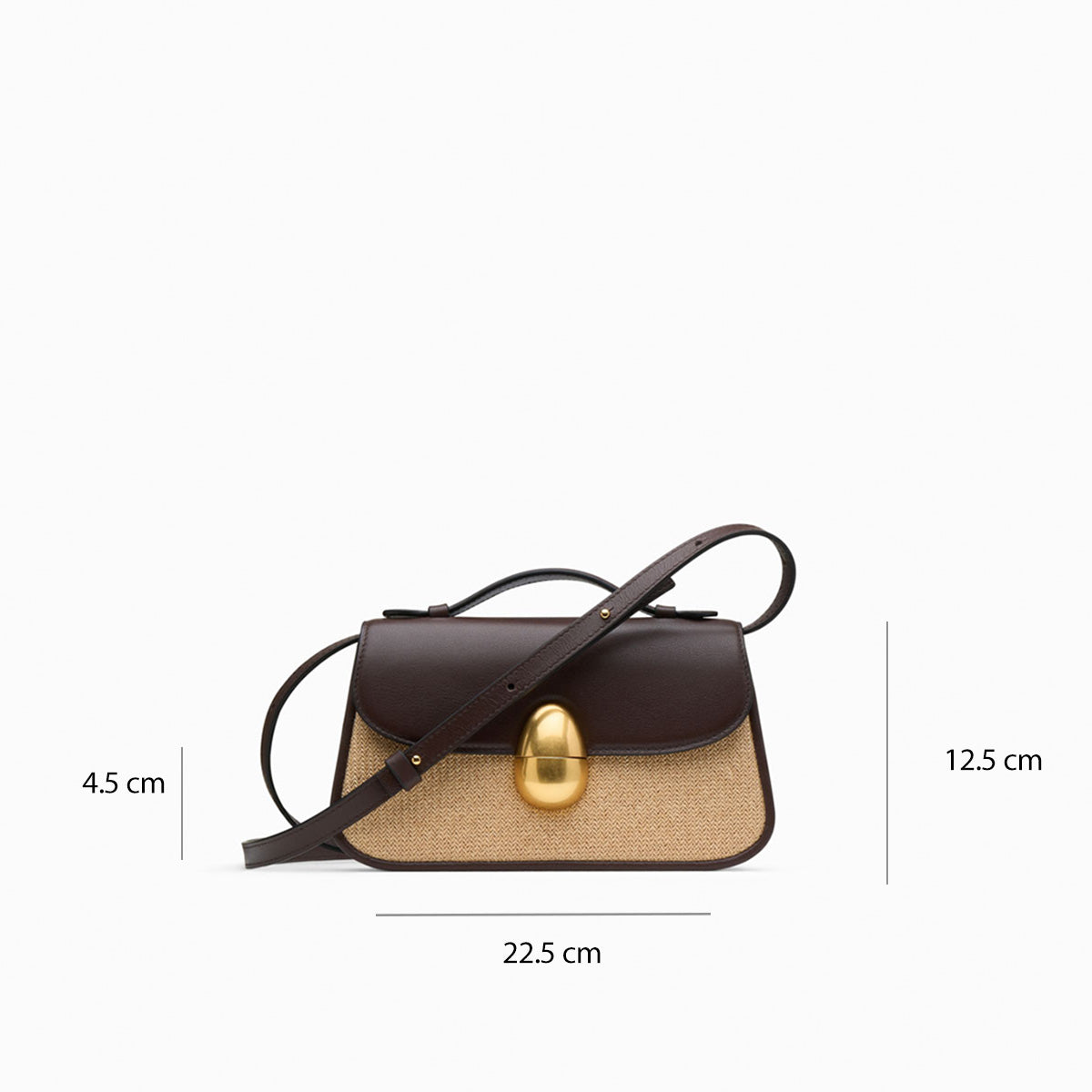 Phoenix 1.0 Raffia & Leather Crossbody Bag in Dark Chocolate
