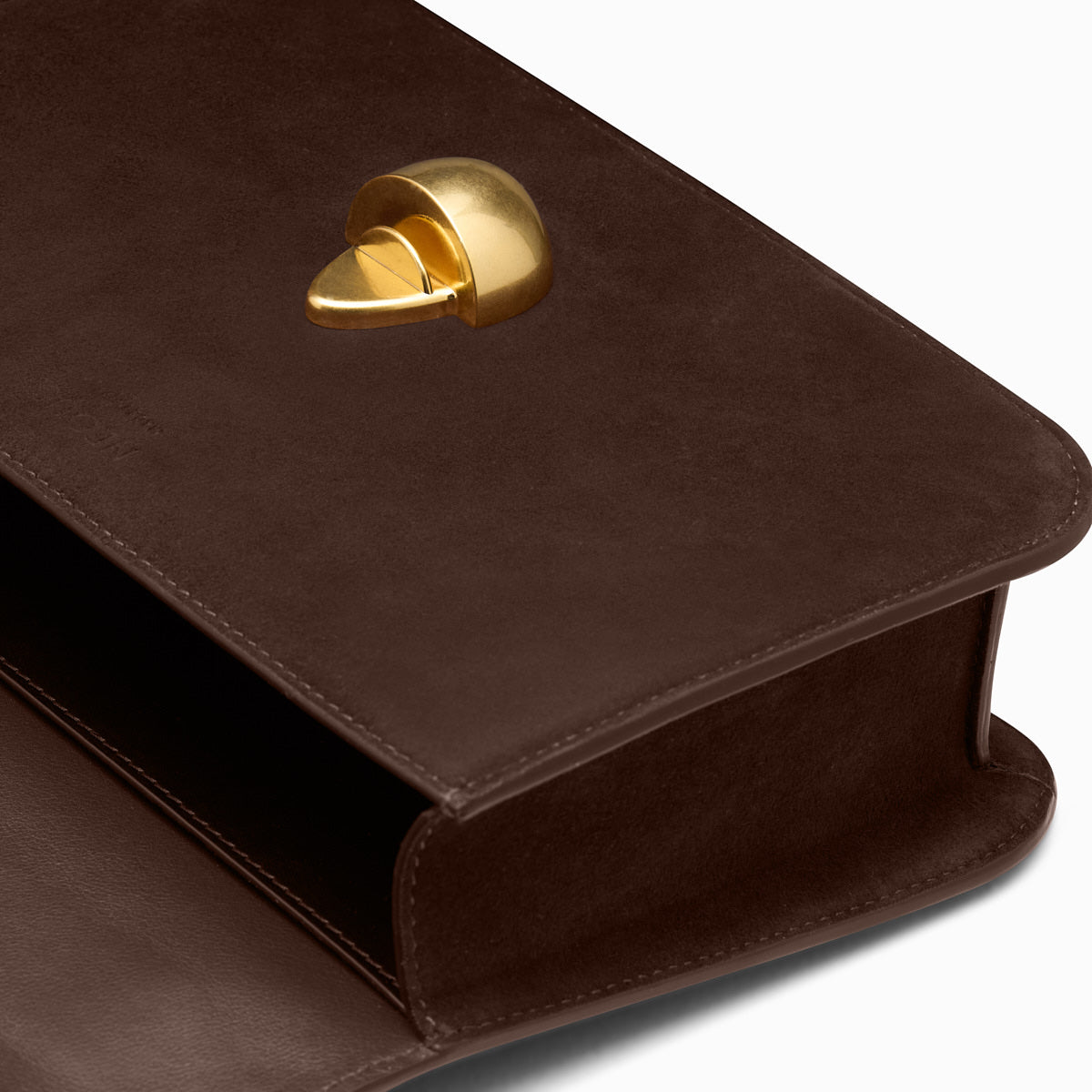 Phoenix Leather & Suede Crossbody Bag in Dark Chocolate | NEOUS