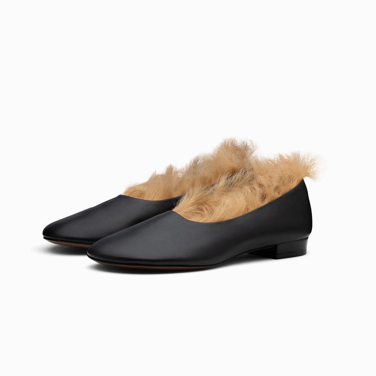 Secla Leather & Shearling Flats in Black by NEOUS, view 2 of 5
